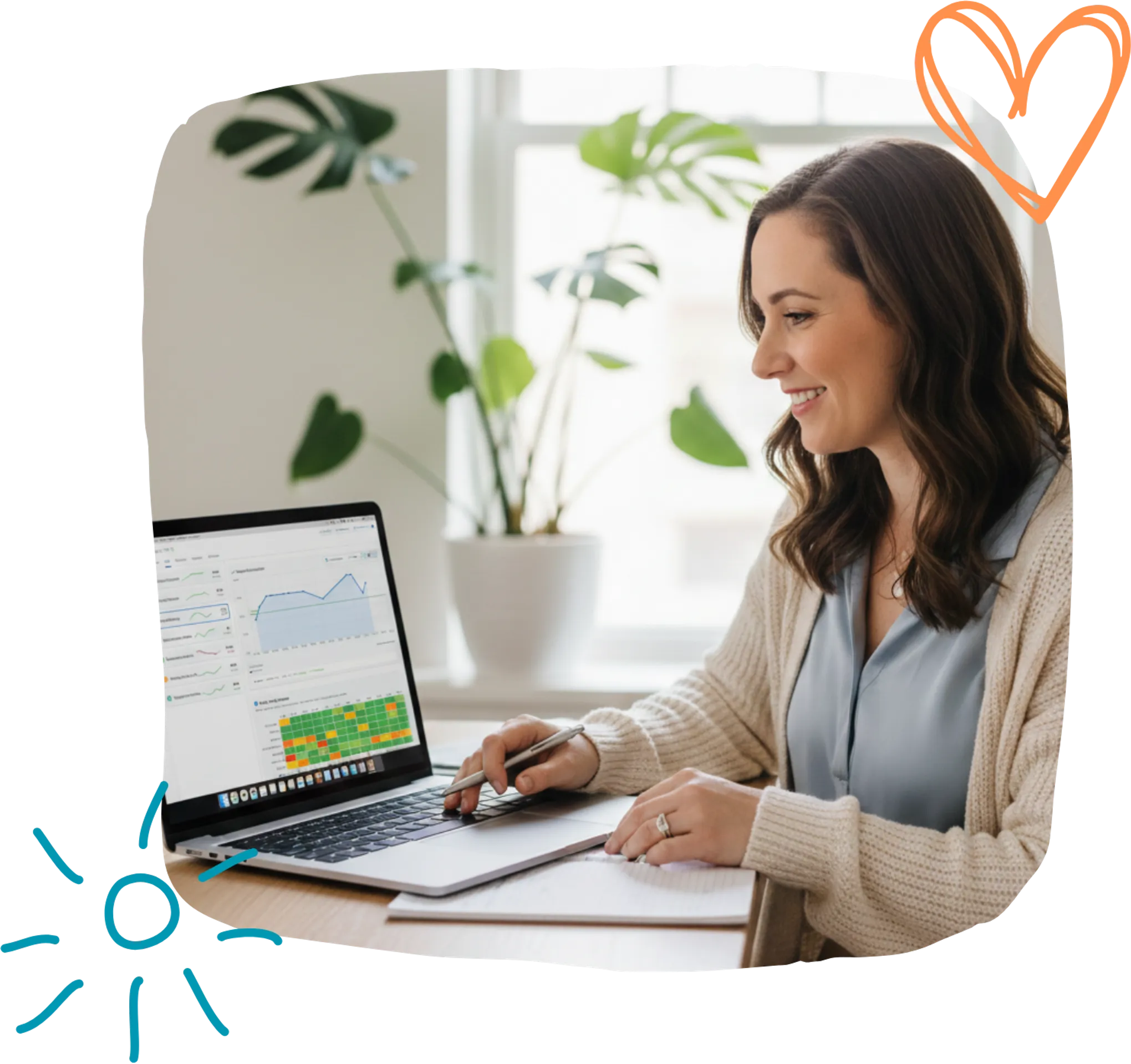 Solo BCBA reviewing client progress data on a laptop