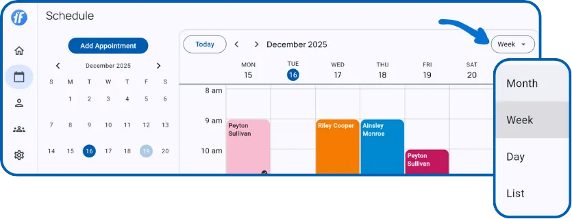 View options dropdown