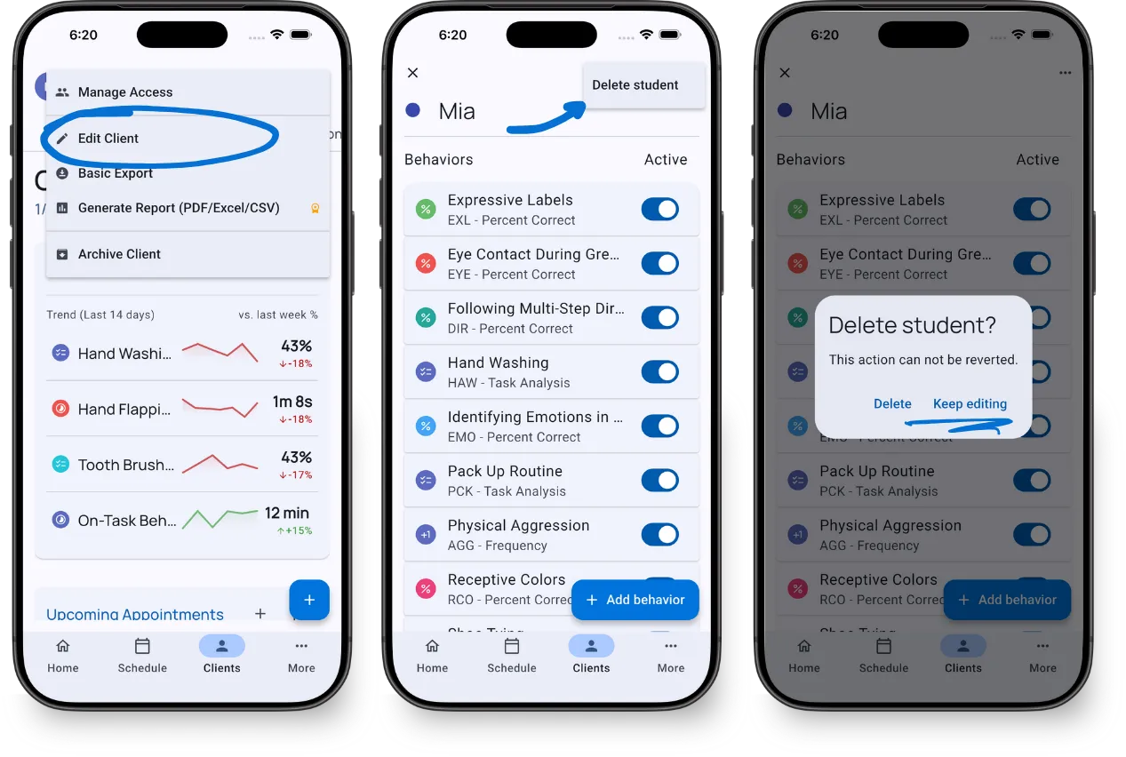 Delete Client Confirmation Dialog