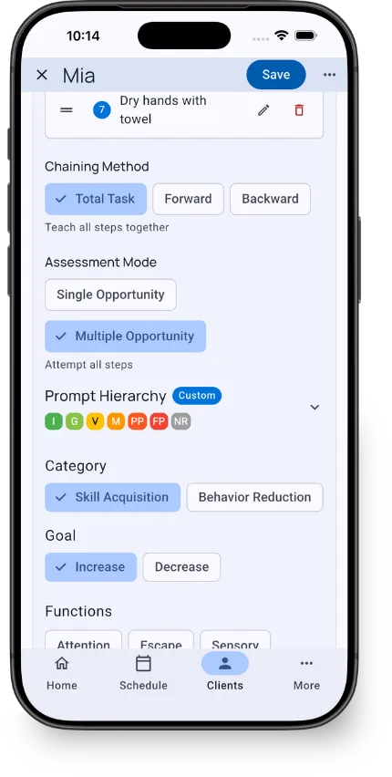 Chaining Method and Assessment Mode Configuration