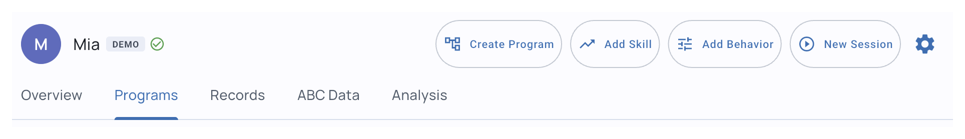 Student profile header showing the Create Program action